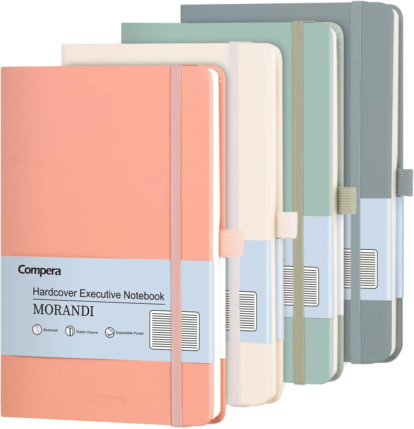 Comix 4 Pack Lined Journal Notebooks for Women, 176 Pages, 5.5 x 8.3", Hardcover, Morandi, 100gsm Paper, A5 Journaling Notebooks, Perfect for Work School Home