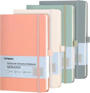 Comix 4 Pack Lined Journal Notebooks for Women, 176 Pages, 5.5 x 8.3", Hardcover, Morandi, 100gsm Paper, A5 Journaling Notebooks, Perfect for Work School Home