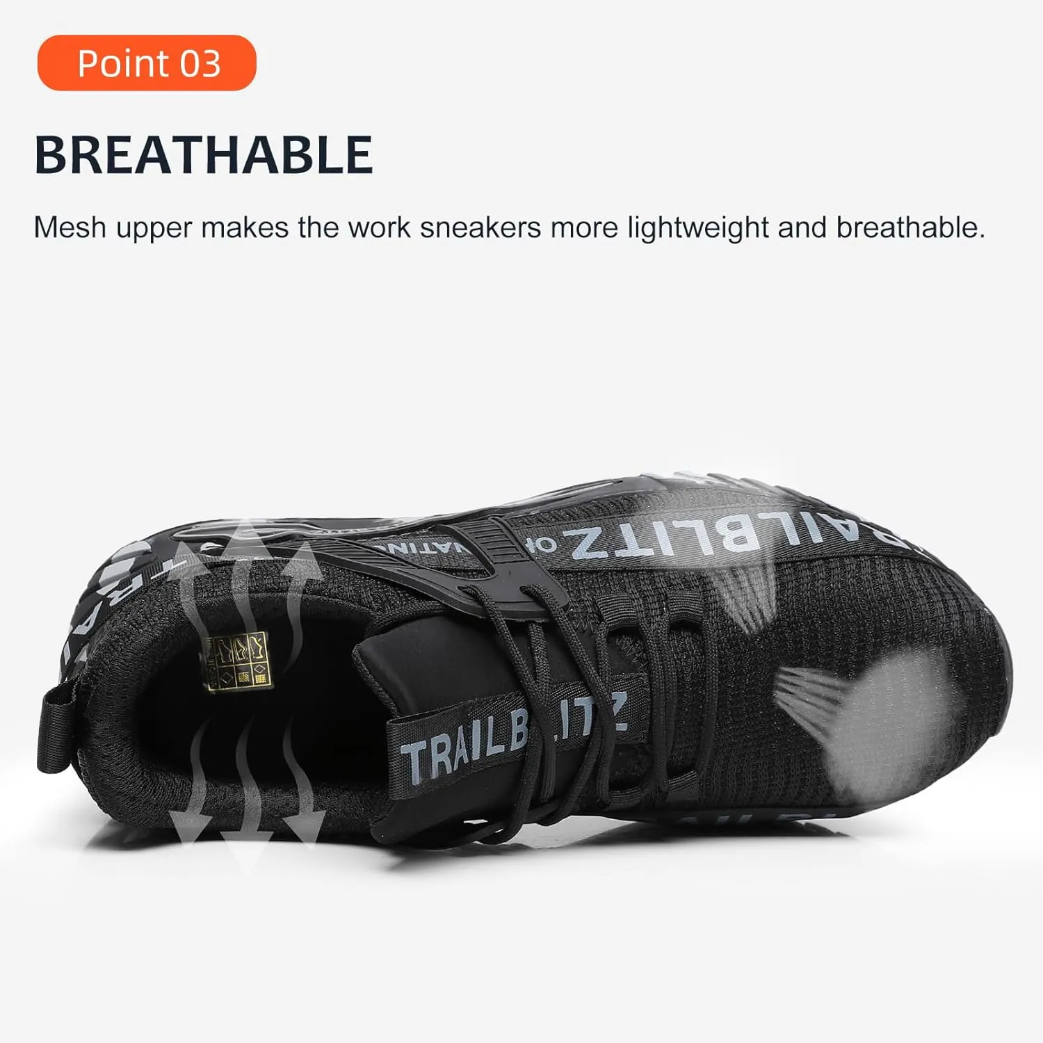 Composite Steel Toe Shoes for Men Work Safety Sneakers Non Slip Comfortable Lightweight Breathable Mens Hard Toe Industrial Construction Tennis Slip On Footwear