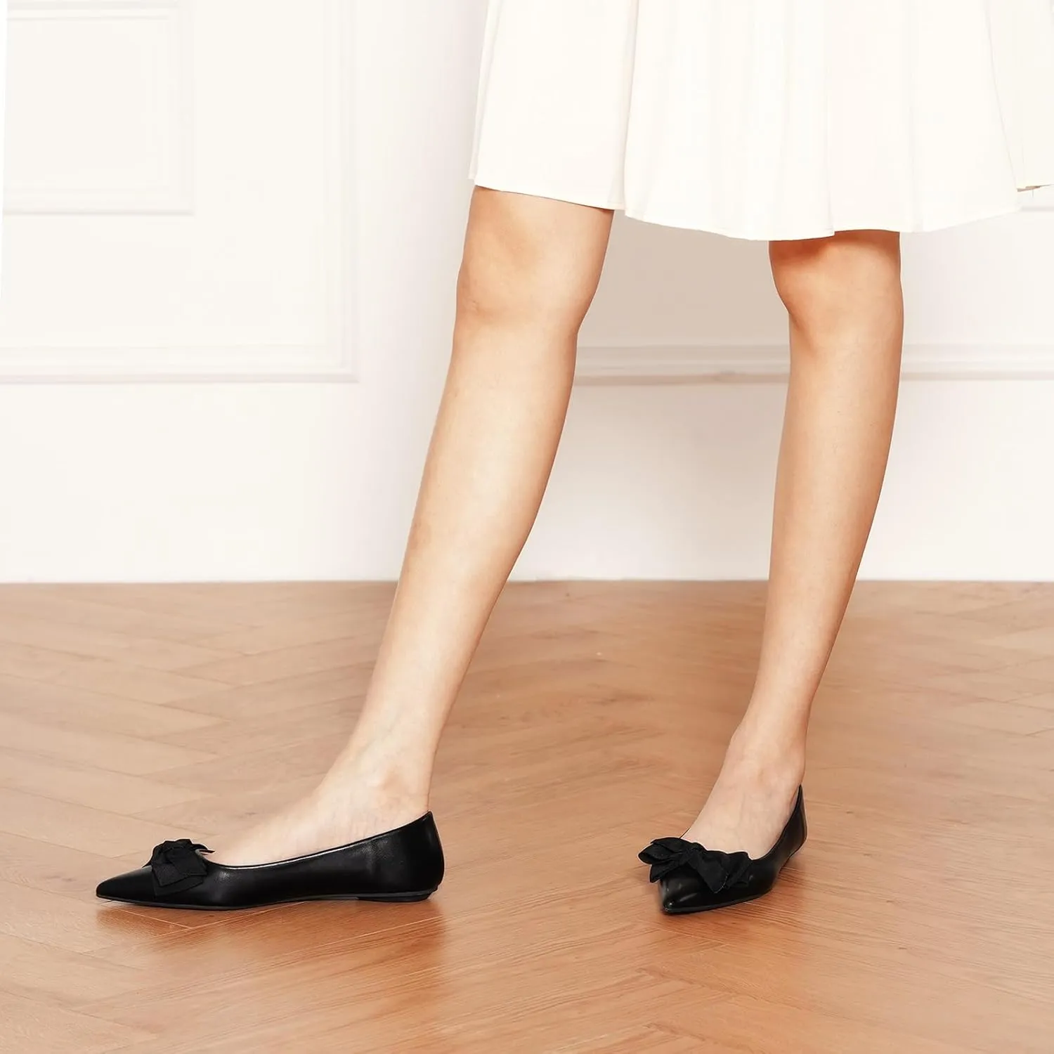 C.Paravano Pointy Bow Flats Women's Flats Comfortable Stylish Slip-On Shoes for Casual and Office