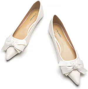 C.Paravano Pointy Bow Flats Women's Flats Comfortable Stylish Slip-On Shoes for Casual and Office