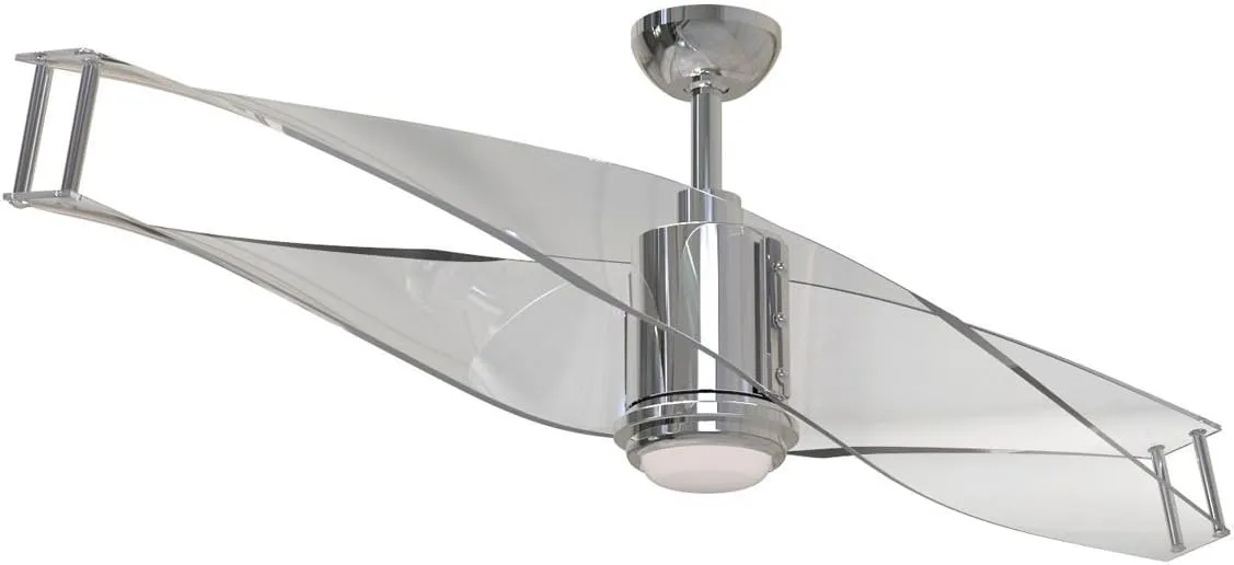 Craftmade Ceiling Fan with Dimmable LED Light and Remote ILU56PLN2 Illusion 56 Inch, Polished Nickel