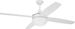 Craftmade PHZ52W4 Phaze II 52" Ceiling Fan with LED Lights & Wall Control, White