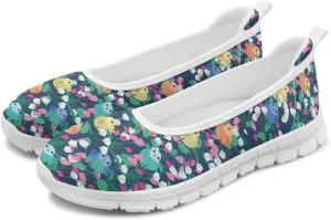Creative Various Bird Prints Walking Shoes Women Dressy Slip On Ballet Flats Shoes Stylish Fit Comfort Casual Sneakers Daily Wear