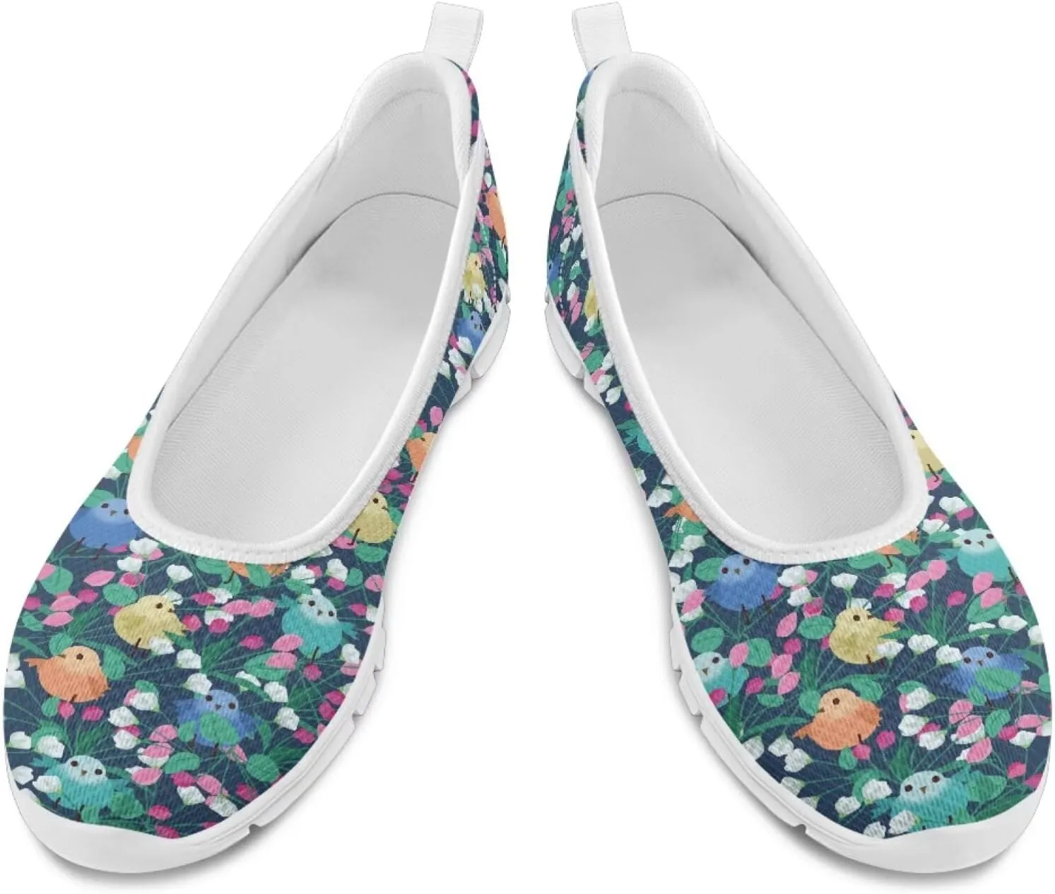 Creative Various Bird Prints Walking Shoes Women Dressy Slip On Ballet Flats Shoes Stylish Fit Comfort Casual Sneakers Daily Wear