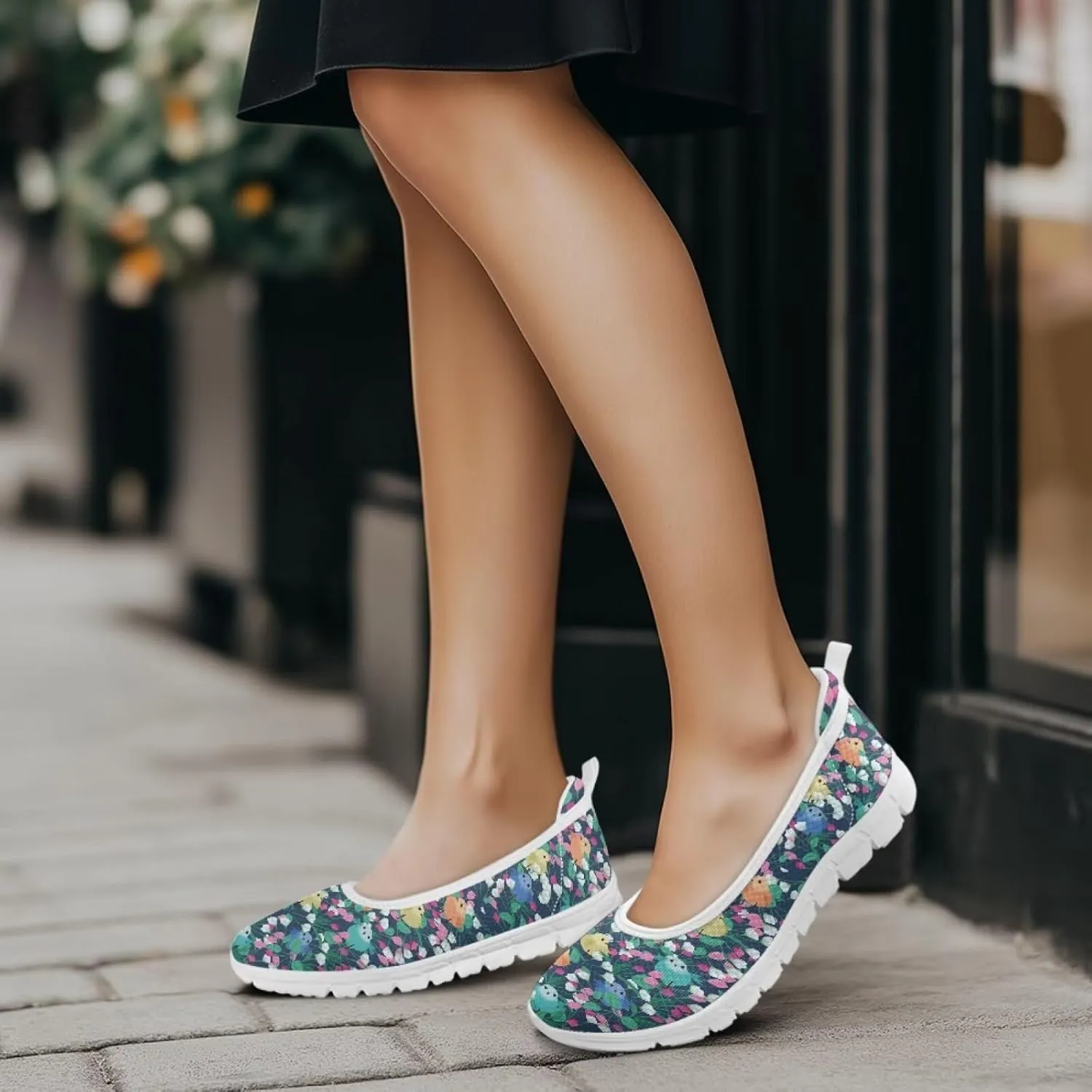 Creative Various Bird Prints Walking Shoes Women Dressy Slip On Ballet Flats Shoes Stylish Fit Comfort Casual Sneakers Daily Wear