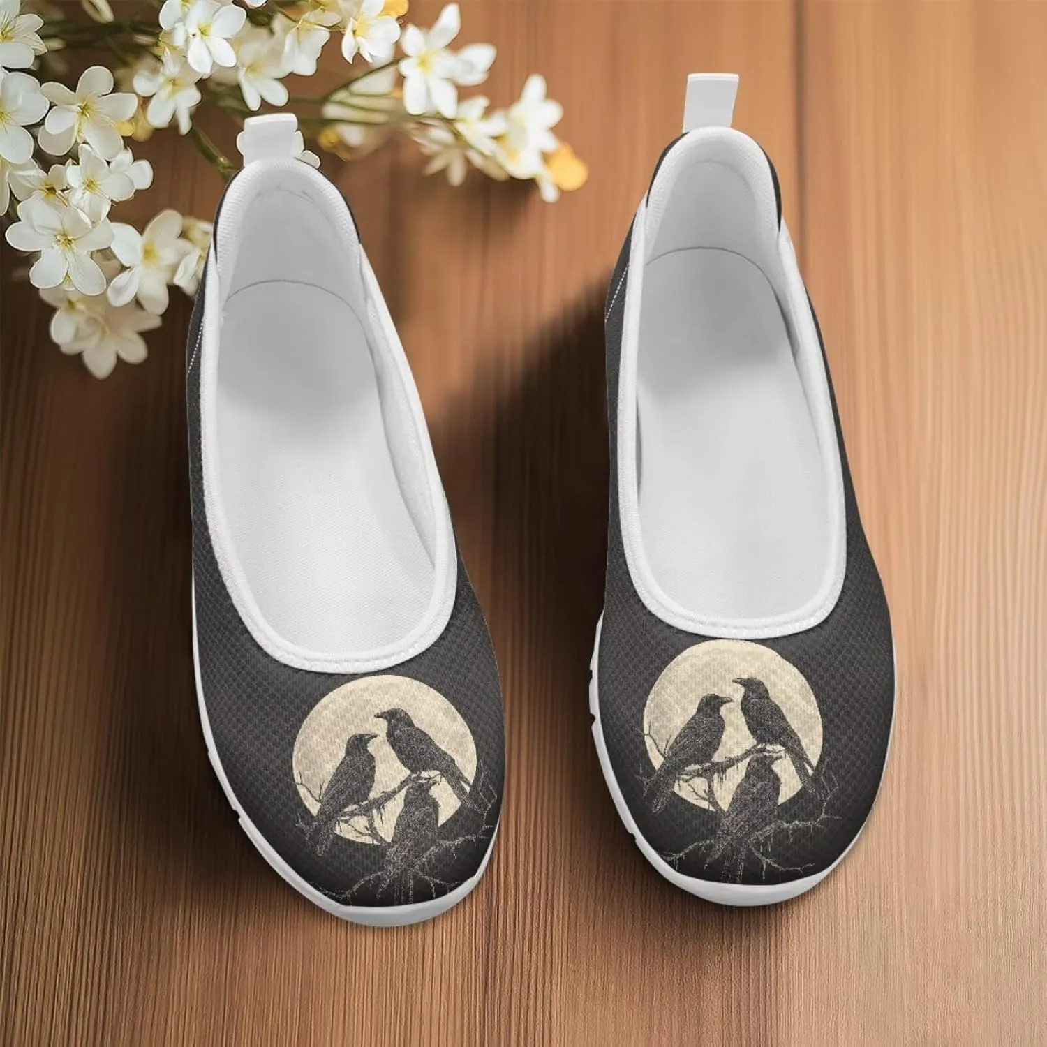Creative Various Bird Prints Walking Shoes Women Dressy Slip On Ballet Flats Shoes Stylish Fit Comfort Casual Sneakers Daily Wear