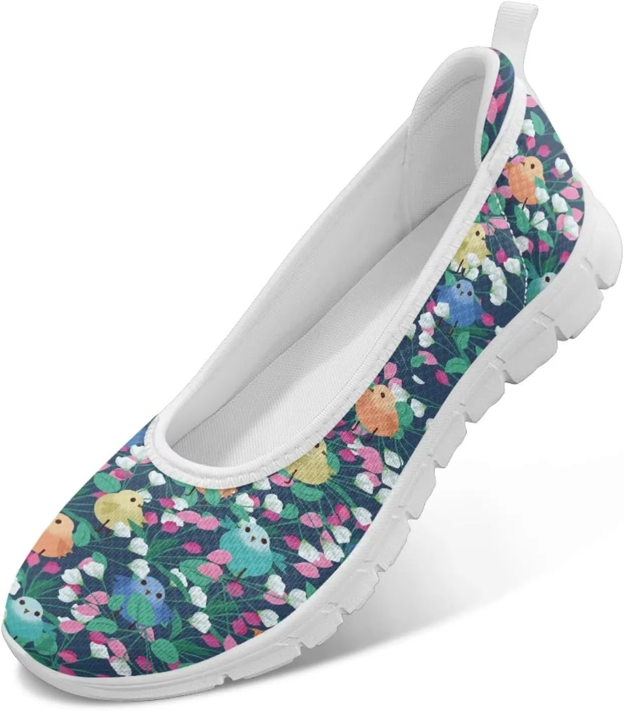 Creative Various Bird Prints Walking Shoes Women Dressy Slip On Ballet Flats Shoes Stylish Fit Comfort Casual Sneakers Daily Wear
