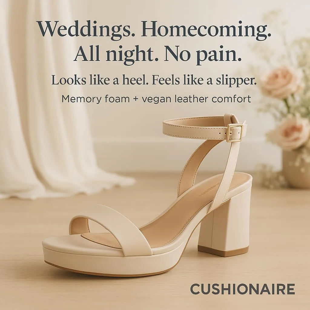 CUSHIONAIRE Women's Cherry platform dress sandal  Memory Foam and Wide Widths Available