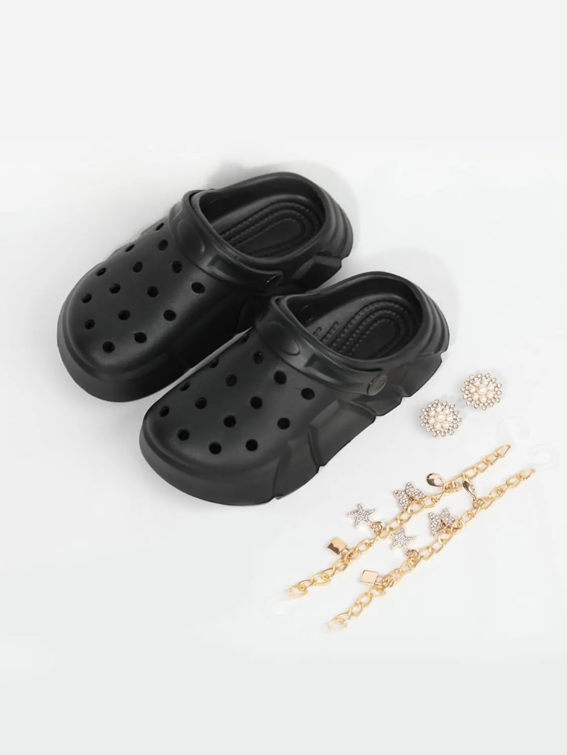 Cute Butterfly-Themed Lightweight Girls' Clogs, Platform Soft Sole Closed Toe EVA Home Garden Clog Shoes, Two-Way Wear Breathable Beach Clogs, Trendy Non-Slip Slip-On Sandals for Outdoor Indoor