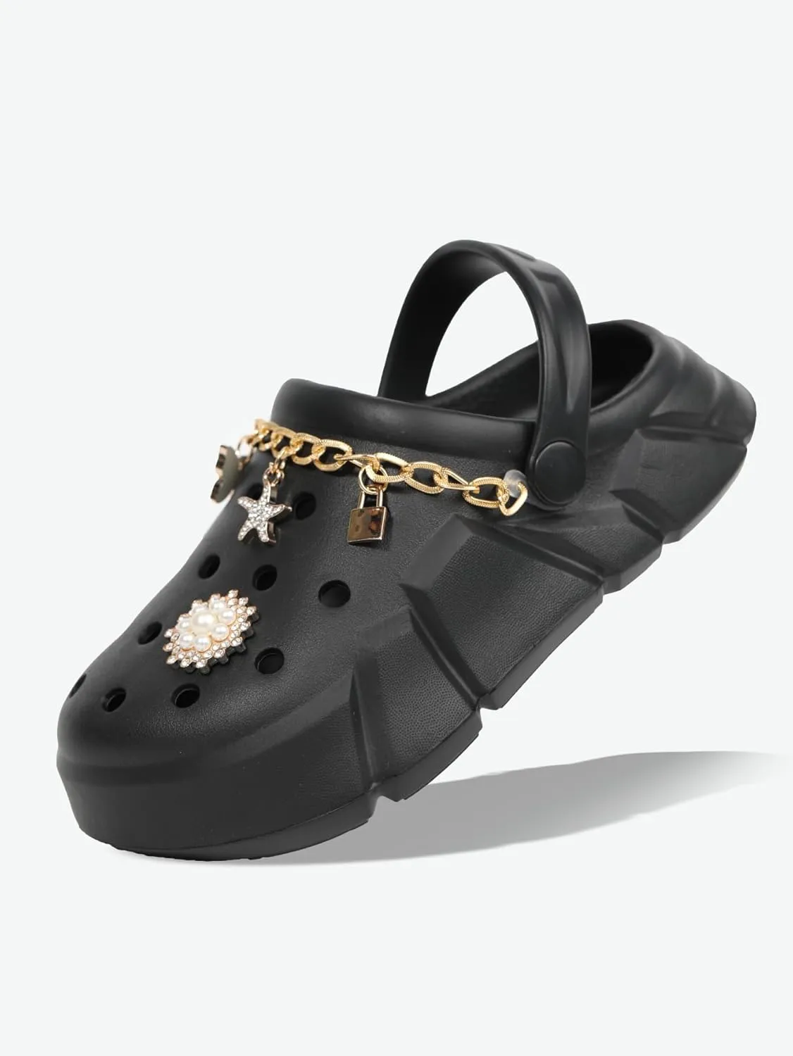 Cute Butterfly-Themed Lightweight Girls' Clogs, Platform Soft Sole Closed Toe EVA Home Garden Clog Shoes, Two-Way Wear Breathable Beach Clogs, Trendy Non-Slip Slip-On Sandals for Outdoor Indoor