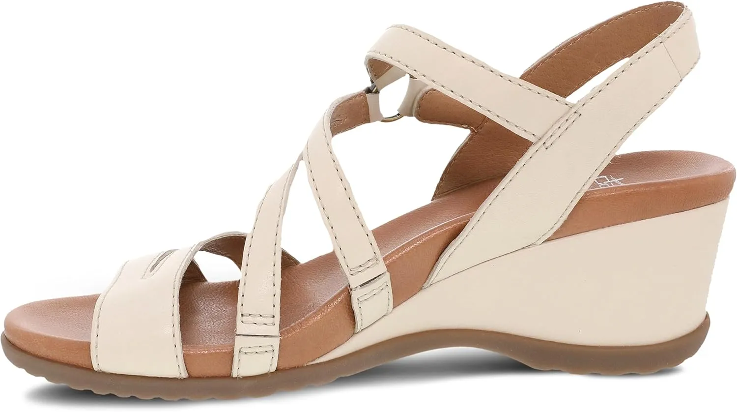 Dansko Addyson Wedge Sandal for Women – Cushioned, Contoured Footbed for All-Day Comfort and Support – Adjustable Hook & Loop Strap with Buckle Detail – Lightweight Rubber Outsole