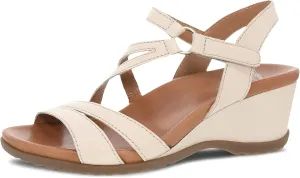 Dansko Addyson Wedge Sandal for Women – Cushioned, Contoured Footbed for All-Day Comfort and Support – Adjustable Hook & Loop Strap with Buckle Detail – Lightweight Rubber Outsole