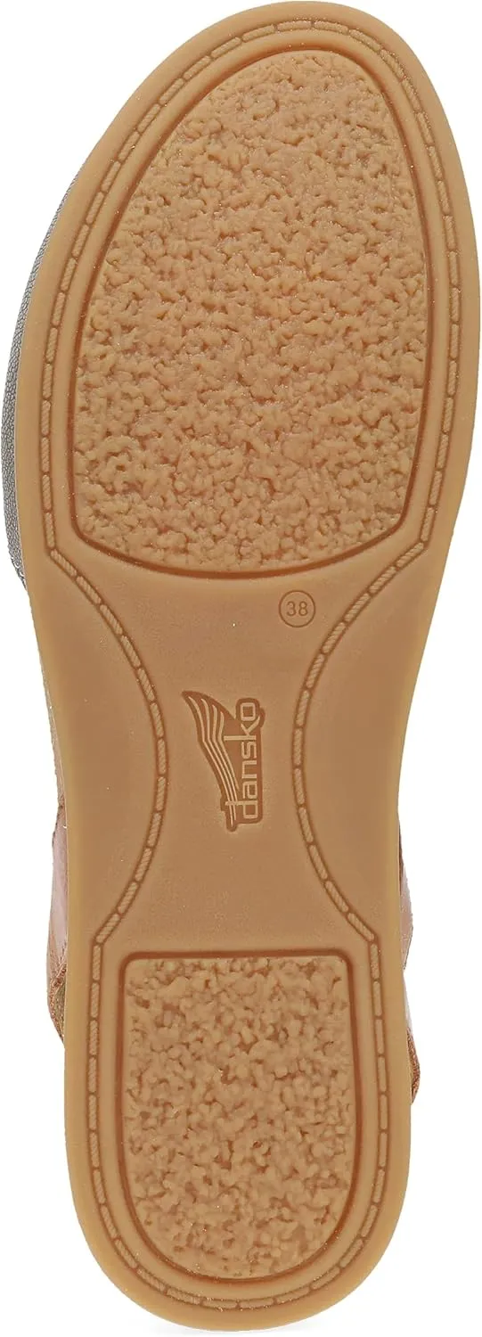 Dansko Cass Peep-Toe Wedge Sandal for Women -Low Profile Wedge with Arch Support, Adjustable Fit for Walking Comfort