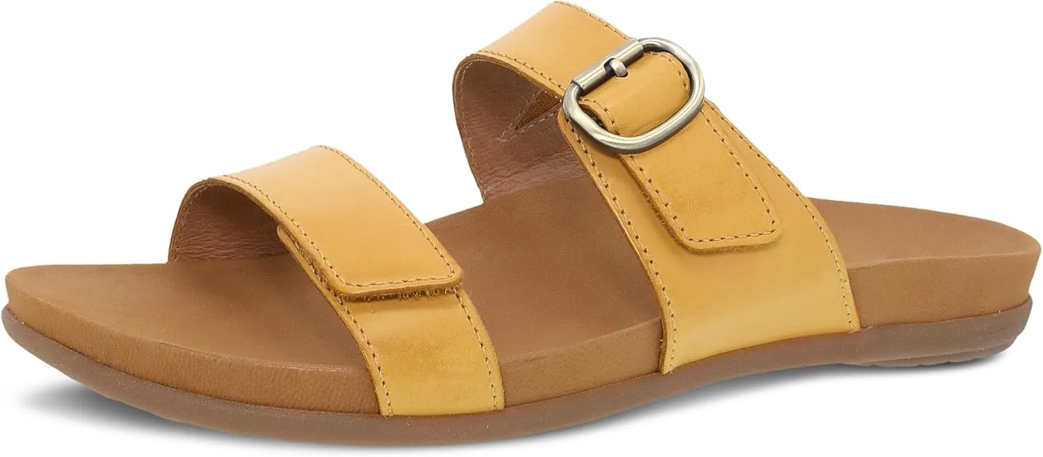 Dansko Justine Adjustable Sandal for Women - Leather Linings and Uppers for All-Day Comfort - Dual-Density EVA Footbed and Lightweight Rubber Outsole for Long-Lasting Wear