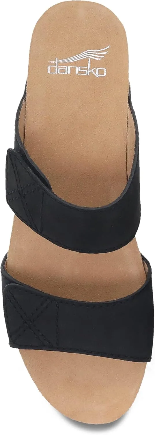 Dansko Maddy Slip-On Wedge Sandal for Women –Comfortable Wedge Shoes with Arch Support –Fully Adjustable Straps with Hook & Loop Closure–Versatile Casual to Dressy Footwear –Lightweight Rubber Outsole