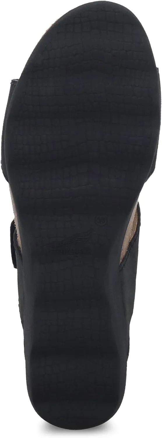 Dansko Maddy Slip-On Wedge Sandal for Women –Comfortable Wedge Shoes with Arch Support –Fully Adjustable Straps with Hook & Loop Closure–Versatile Casual to Dressy Footwear –Lightweight Rubber Outsole