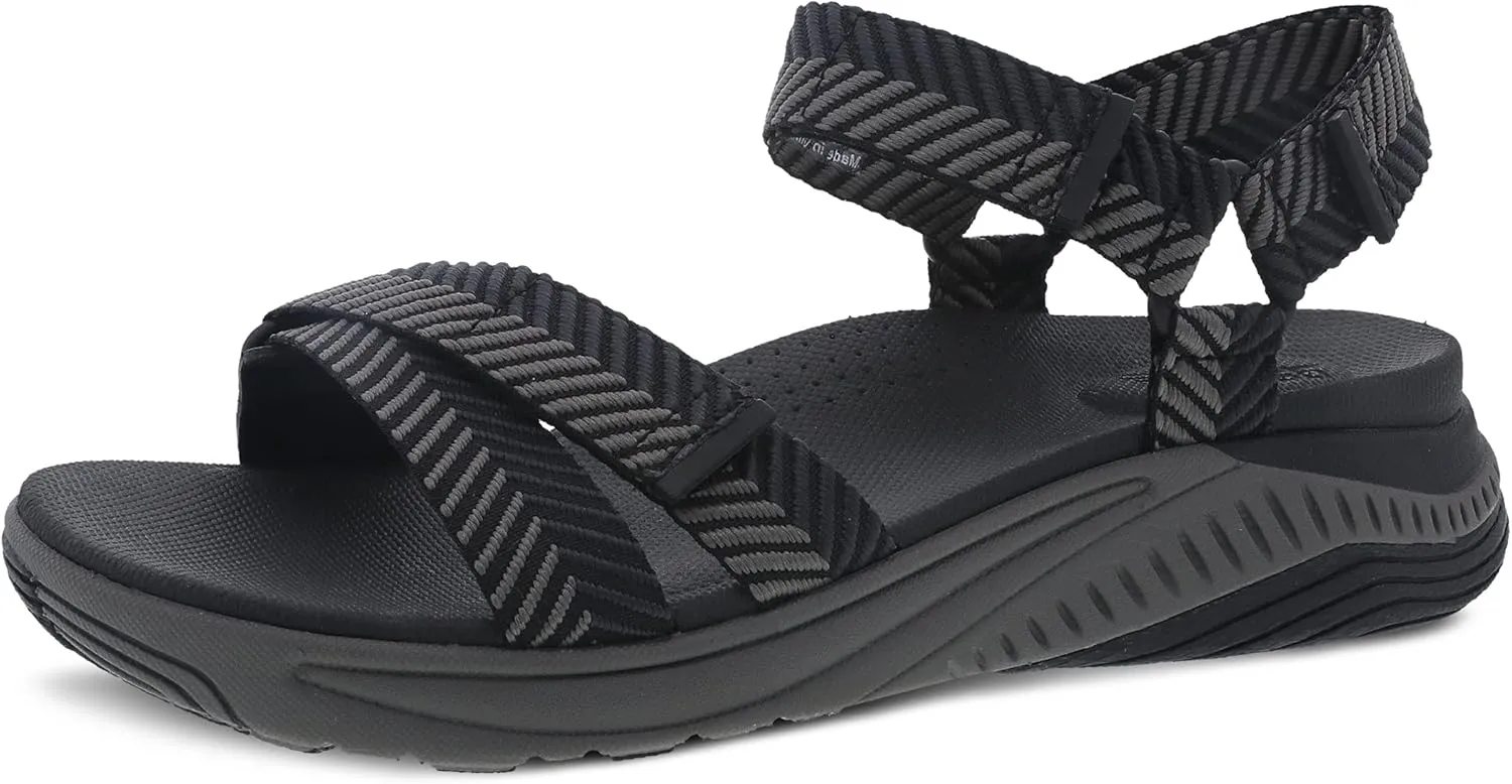 Dansko Racquel Fully Adjustable Sport Sandal for Women – Lightweight EVA Midsole and Rubber Outsole – Natural Arch Technology for Added Support – Hook and Loop Closures