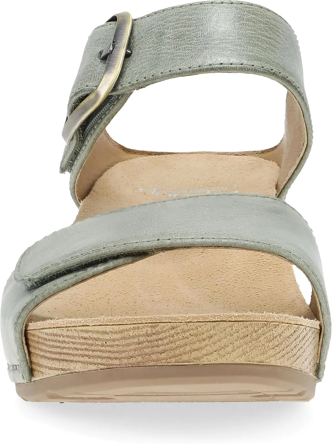 Dansko Tanya Slip-On Wedge Sandal for Women – Cushioned, Contoured Footbed for All-Day Comfort and Support – Hook & Loop Strap with Buckle Detail – Lightweight Rubber Outsole