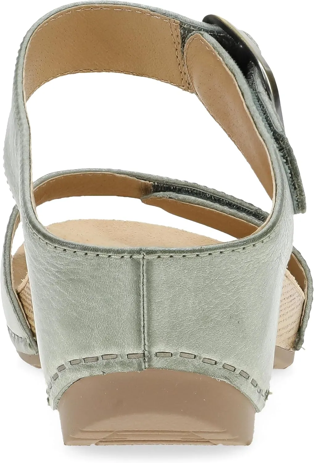 Dansko Tanya Slip-On Wedge Sandal for Women – Cushioned, Contoured Footbed for All-Day Comfort and Support – Hook & Loop Strap with Buckle Detail – Lightweight Rubber Outsole