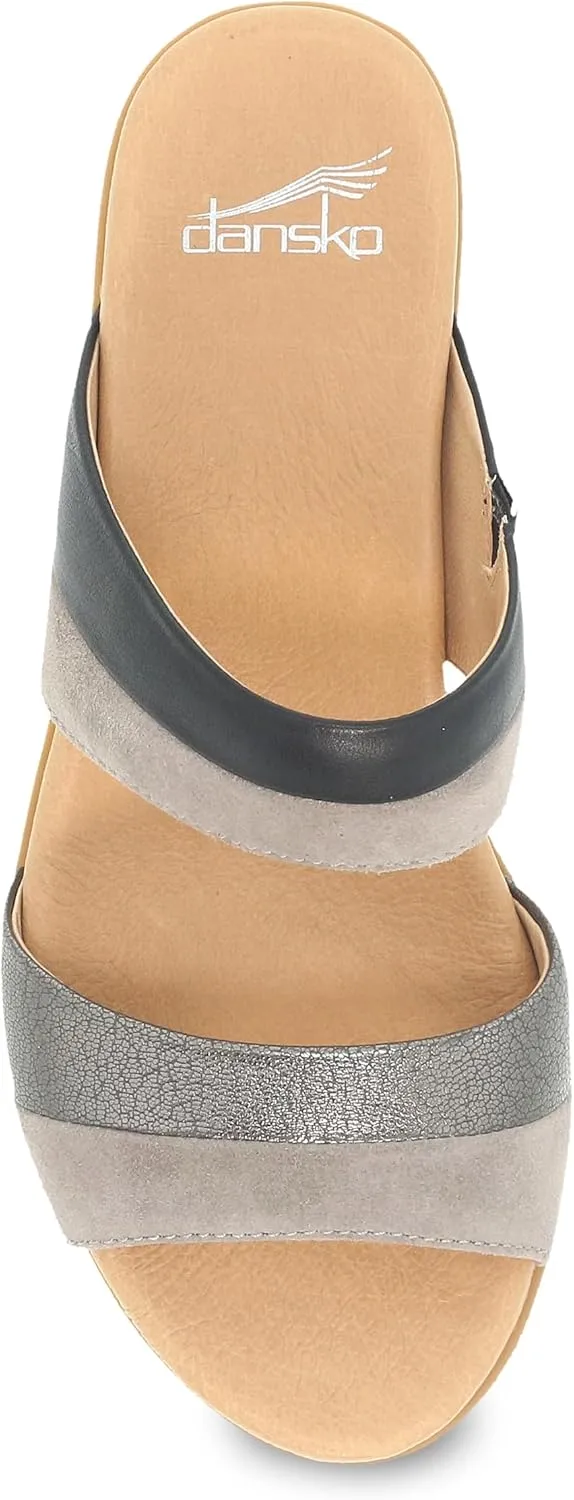 Dansko Theresa Multi-Strap Slip-On Sandal for Women - A Subtle Heel and Memory Foam for All-Day Comfort - Soft Leather and Unique Design for Ease from Work to Event