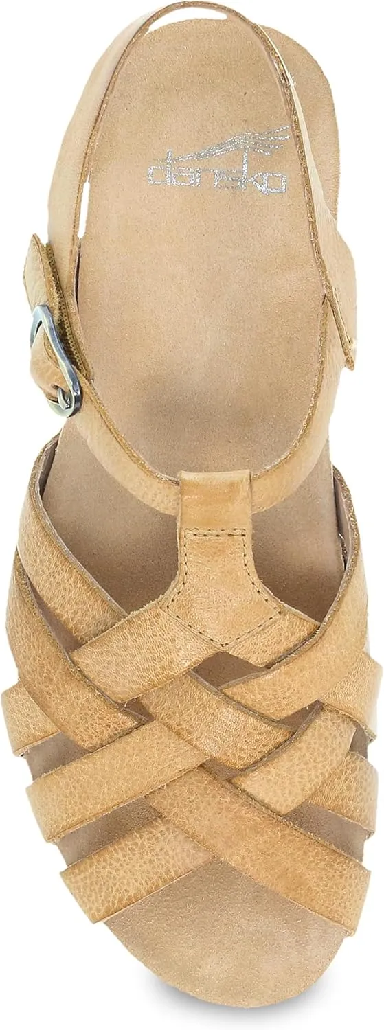Dansko Tinley Fisherman Wedge Sandal for Women - Cushioned, Contoured Footbed for All-Day Comfort and Support - Adjustable Hook & Loop Straps with Buckle Detail