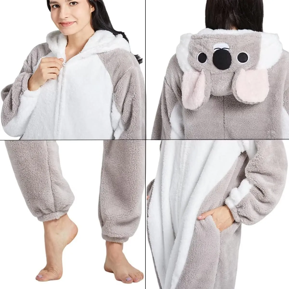 DarkCom Kids Animal Onesie,Women and Mens Cosplay Koala Onesie Halloween Costume Christmas Pajamas Sleepwear