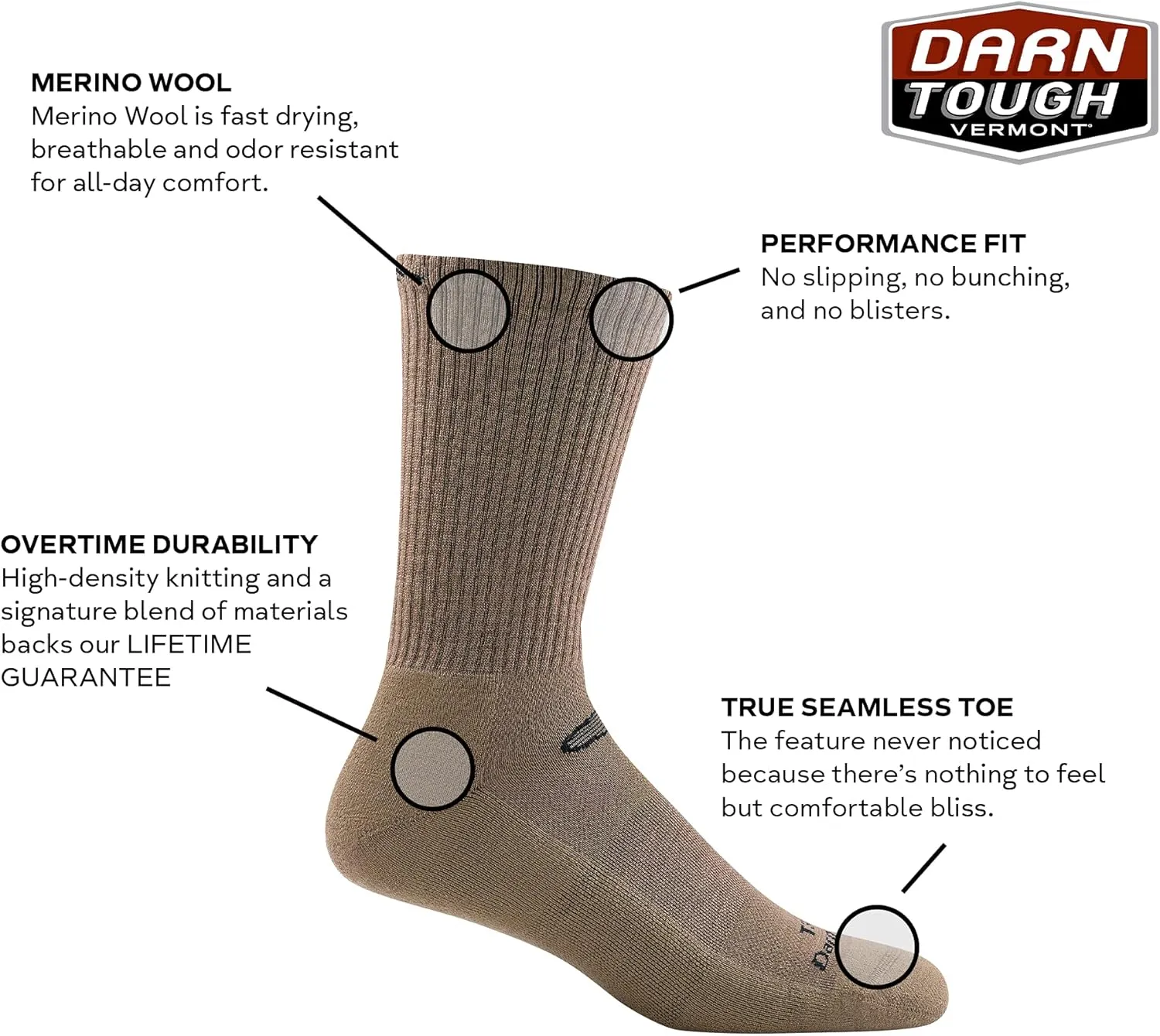 Darn Tough Tactical Micro Crew Light Cushion Socks (T3001) Unisex