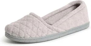 Dearfoams Women's Comfort Memory Foam Indoor Outdoor Katie Slip On Loafer Ballet Slipper