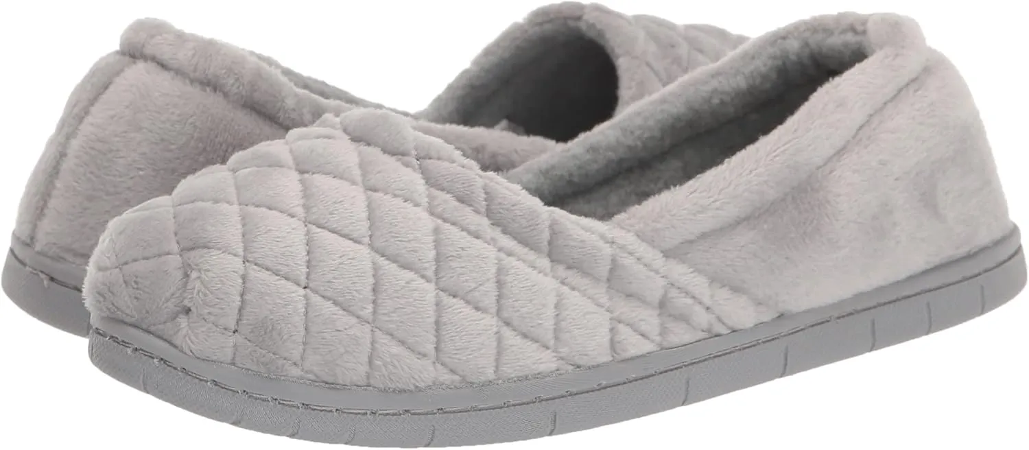 Dearfoams Women's Comfort Memory Foam Indoor Outdoor Katie Slip On Loafer Ballet Slipper