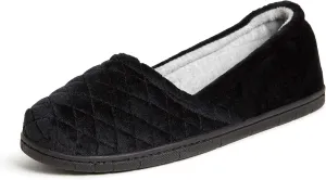 Dearfoams Women's Comfort Memory Foam Indoor Outdoor Katie Slip On Loafer Ballet Slipper