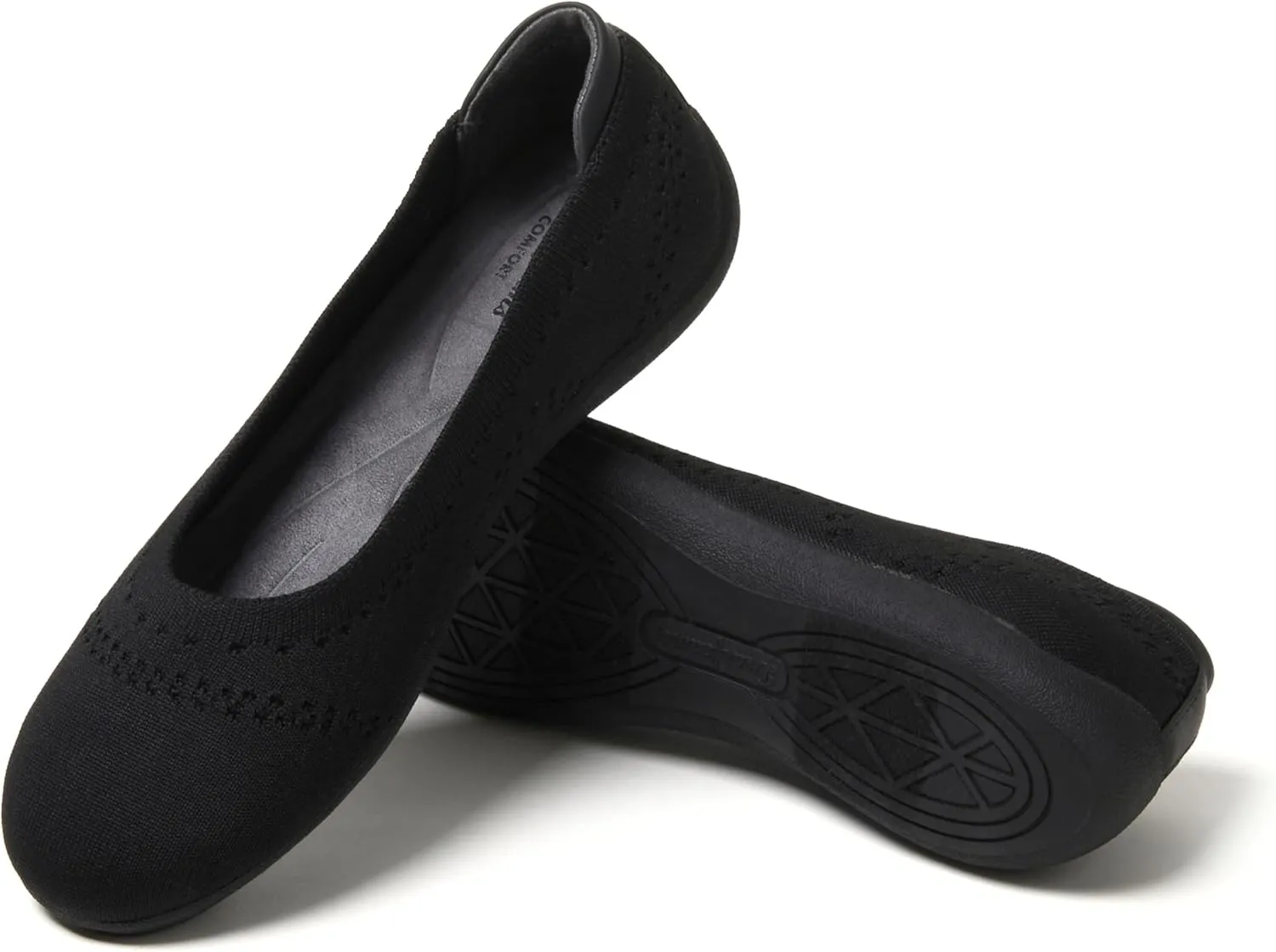 Dearfoams Women's Misty Fashion Casual Slip on - Ballet Flat with Breathability, Comfort, and Arch Support