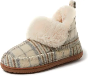 Dearfoams Women's Moritz Indoor/Outdoor Cozy Bootie Camping Furry Slipper