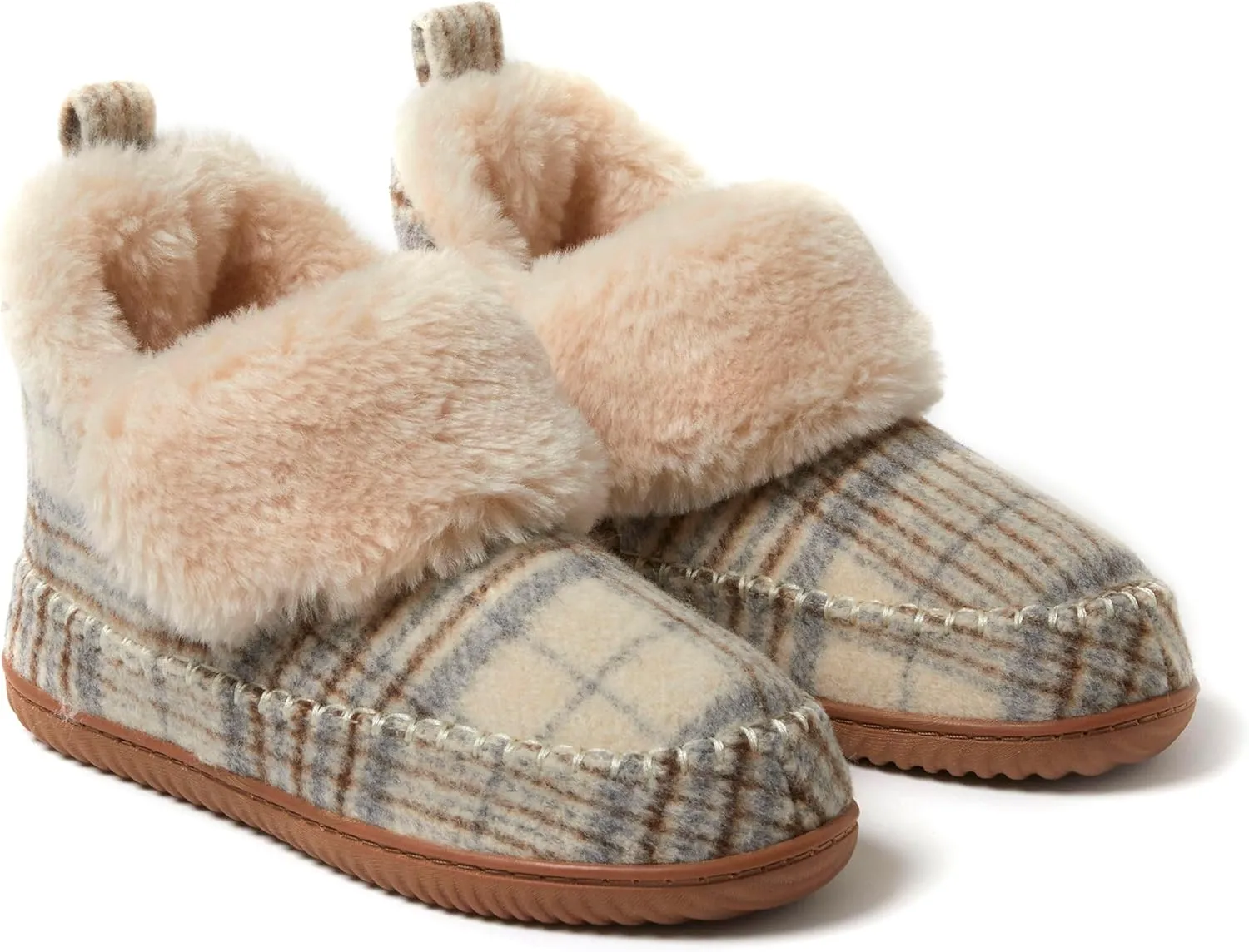 Dearfoams Women's Moritz Indoor/Outdoor Cozy Bootie Camping Furry Slipper