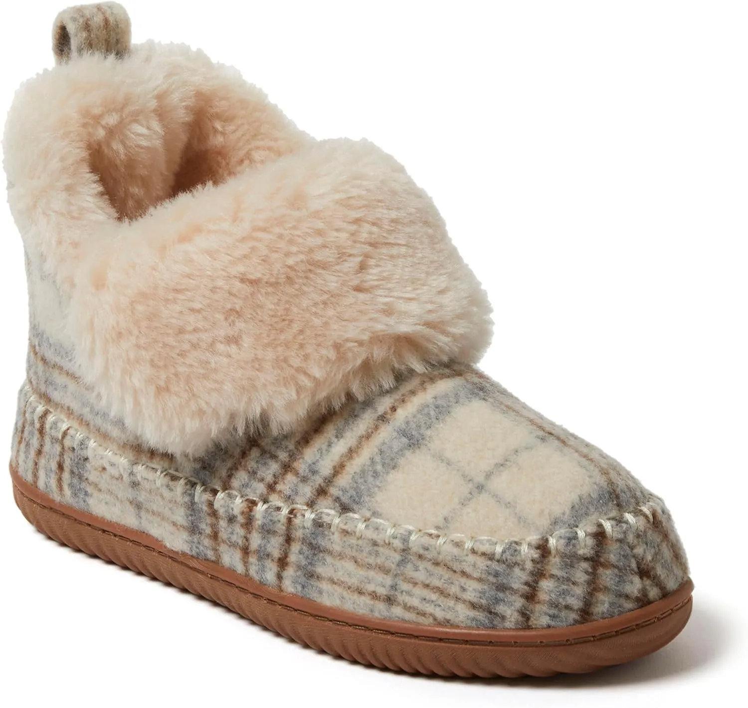 Dearfoams Women's Moritz Indoor/Outdoor Cozy Bootie Camping Furry Slipper