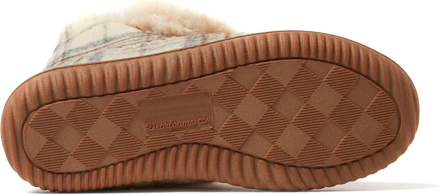 Dearfoams Women's Moritz Indoor/Outdoor Cozy Bootie Camping Furry Slipper