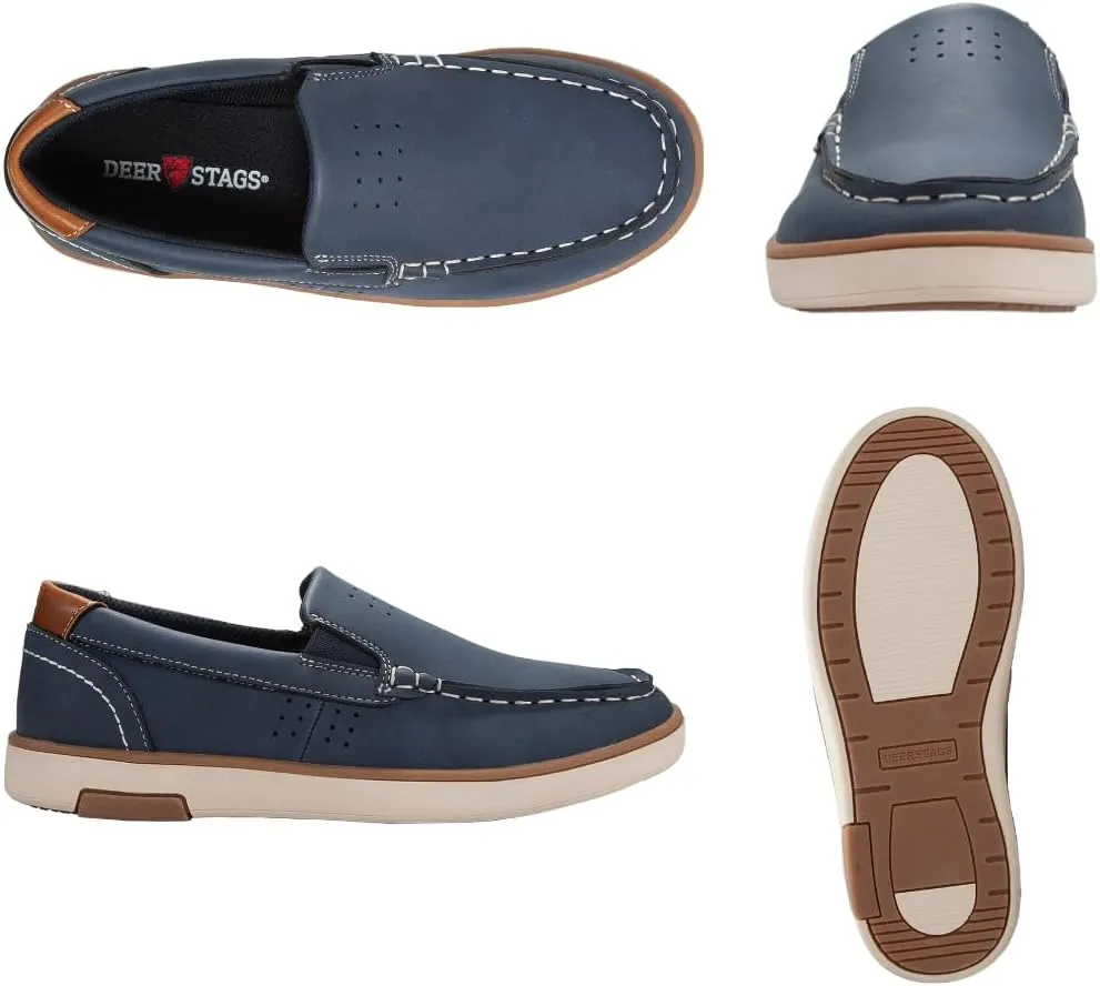 Deer Stags Boy's Booster Driving Moc Slip-On Loafer Flats Dress Shoes
