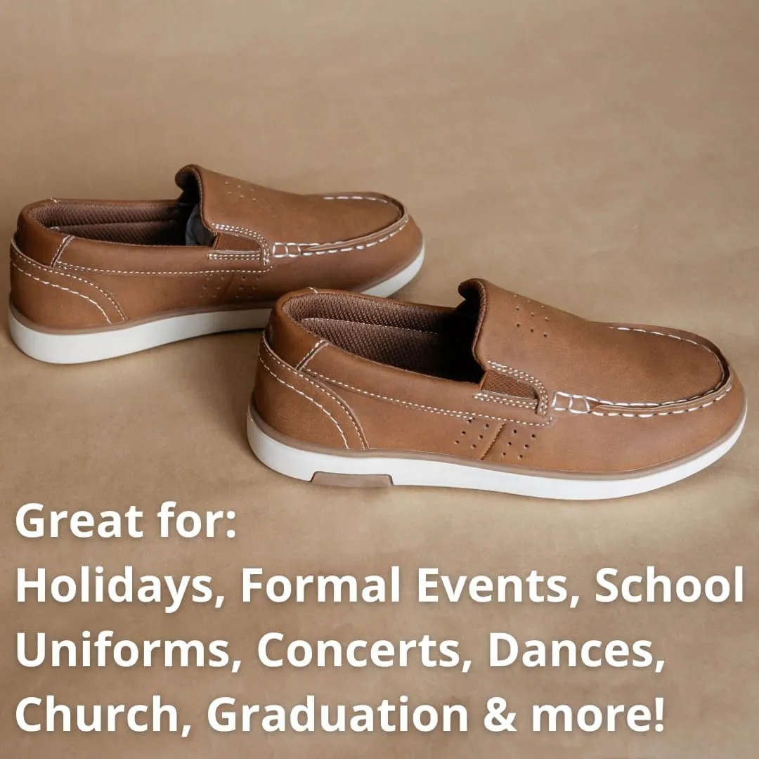 Deer Stags Boy's Booster Driving Moc Slip-On Loafer Flats Dress Shoes