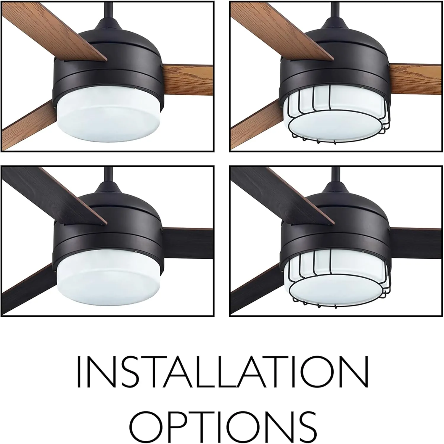 Design House 157347 Ajax Industrial Modern Indoor Ceiling Fan with LED Light Kit, 3-Blades, Reverse Airflow, Wall Control, 52-inch, Oil Rubbed Bronze
