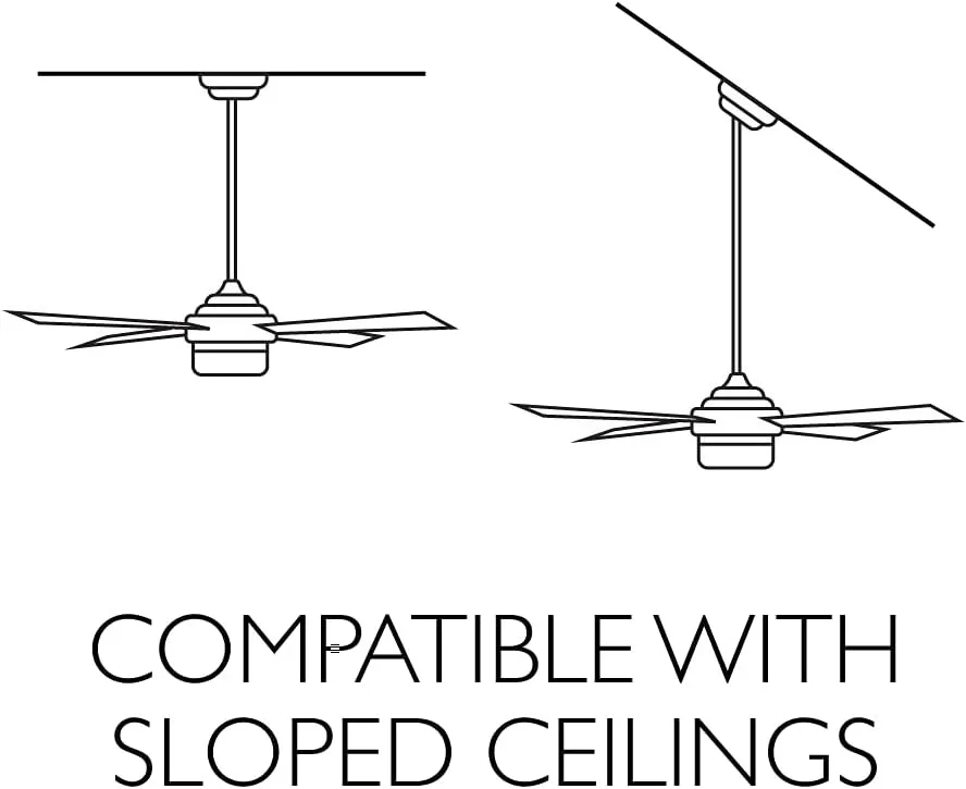 Design House 157347 Ajax Industrial Modern Indoor Ceiling Fan with LED Light Kit, 3-Blades, Reverse Airflow, Wall Control, 52-inch, Oil Rubbed Bronze