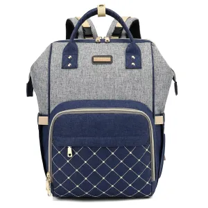 Diaper Bag Backpack, Diaper Bags for Baby Girls Boys, Baby Bags for Moms Dads, Nappy Changing Bag with Insulated Pockets,Multi-functional Waterproof Backpack with Stroller straps- Light Grey Blue