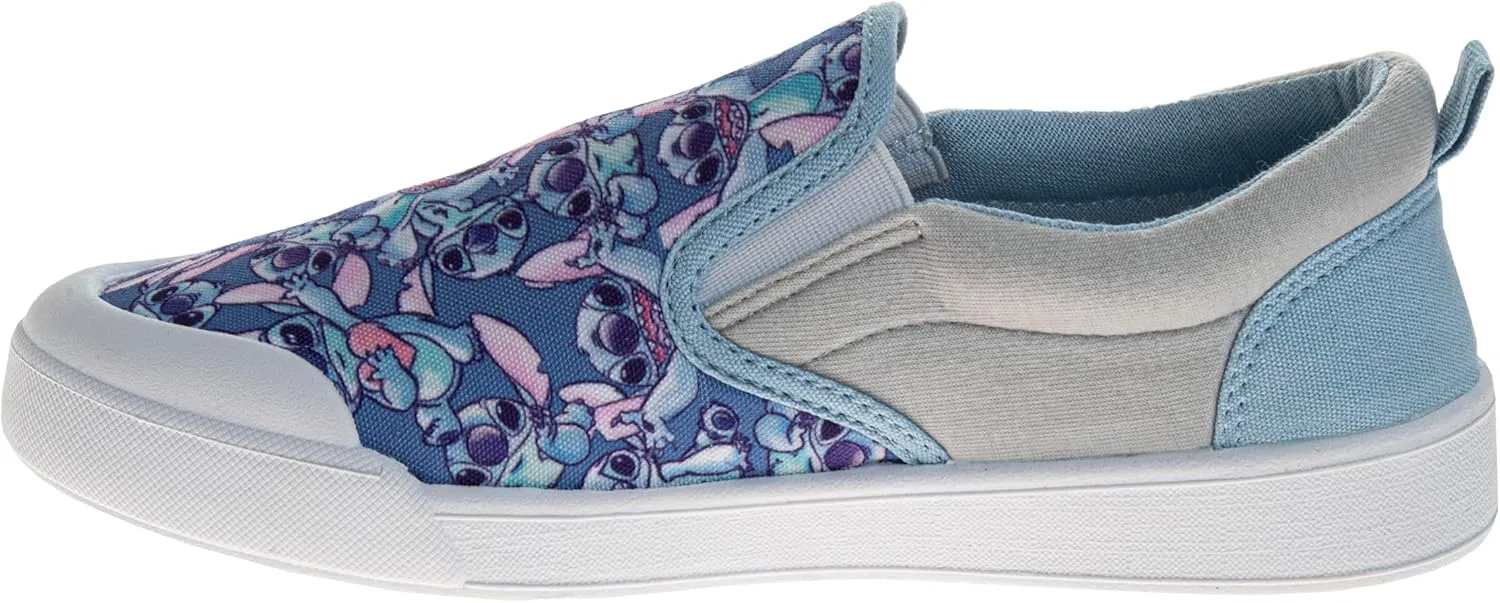 Disney Lilo and Stitch Lowtop Sneakers - Stitch Low Top Shoes Slipon Closure Cushioned Lightweight (Sizes 12-4 Kids, 5-10 Adults)