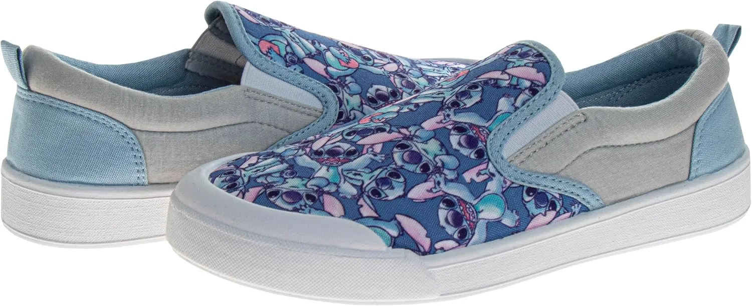 Disney Lilo and Stitch Lowtop Sneakers - Stitch Low Top Shoes Slipon Closure Cushioned Lightweight (Sizes 12-4 Kids, 5-10 Adults)