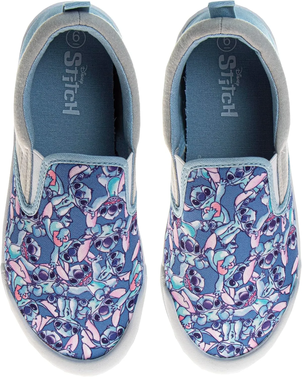 Disney Lilo and Stitch Lowtop Sneakers - Stitch Low Top Shoes Slipon Closure Cushioned Lightweight (Sizes 12-4 Kids, 5-10 Adults)
