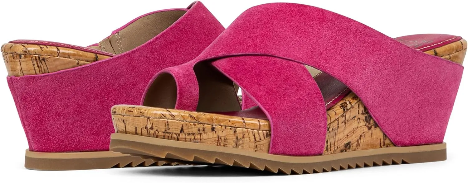 Donald Pliner Women's SISU Wedge Sandals, Comfortable Sandals, Women’s Sandals, Platform Sandals, 2.5-Inch Heel, Heeled Sandal, Toe-Ring Sandal