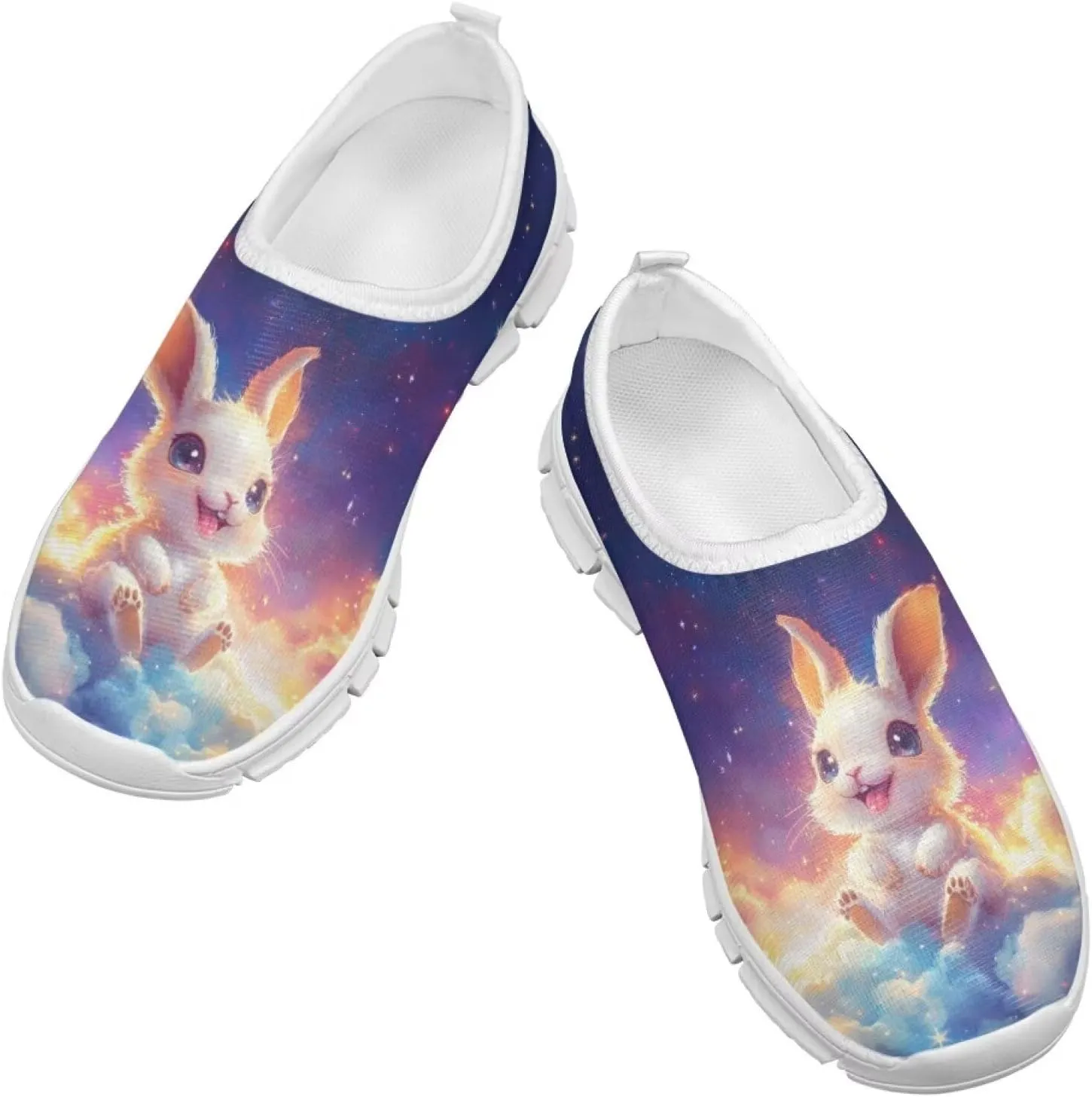 Doojoayie Girls Running Shoes Slip On Cute Graphic Sneakers for Girls and Boys Workout