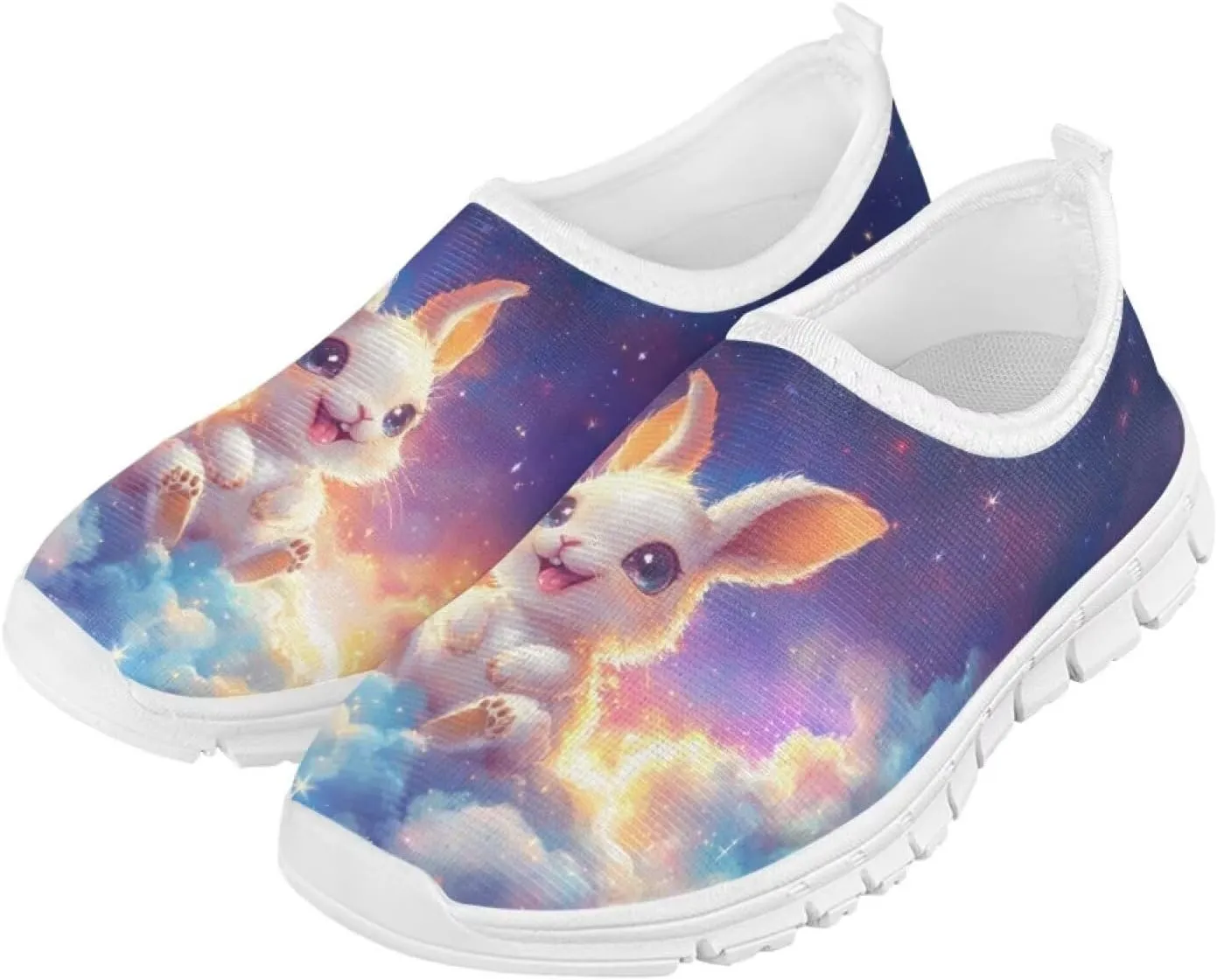 Doojoayie Girls Running Shoes Slip On Cute Graphic Sneakers for Girls and Boys Workout