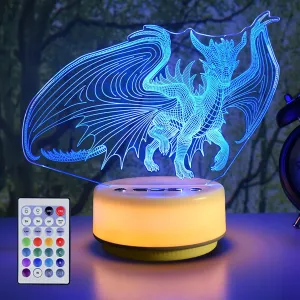 Dragon Lamp Dragon Night Light for Kids Room Dragons Gifts 14 Color LED Decor Lights with Remote Control & Entity &Timing Bedside Lamp, Dragon Toys Birthday Gifts for Boys and Girls