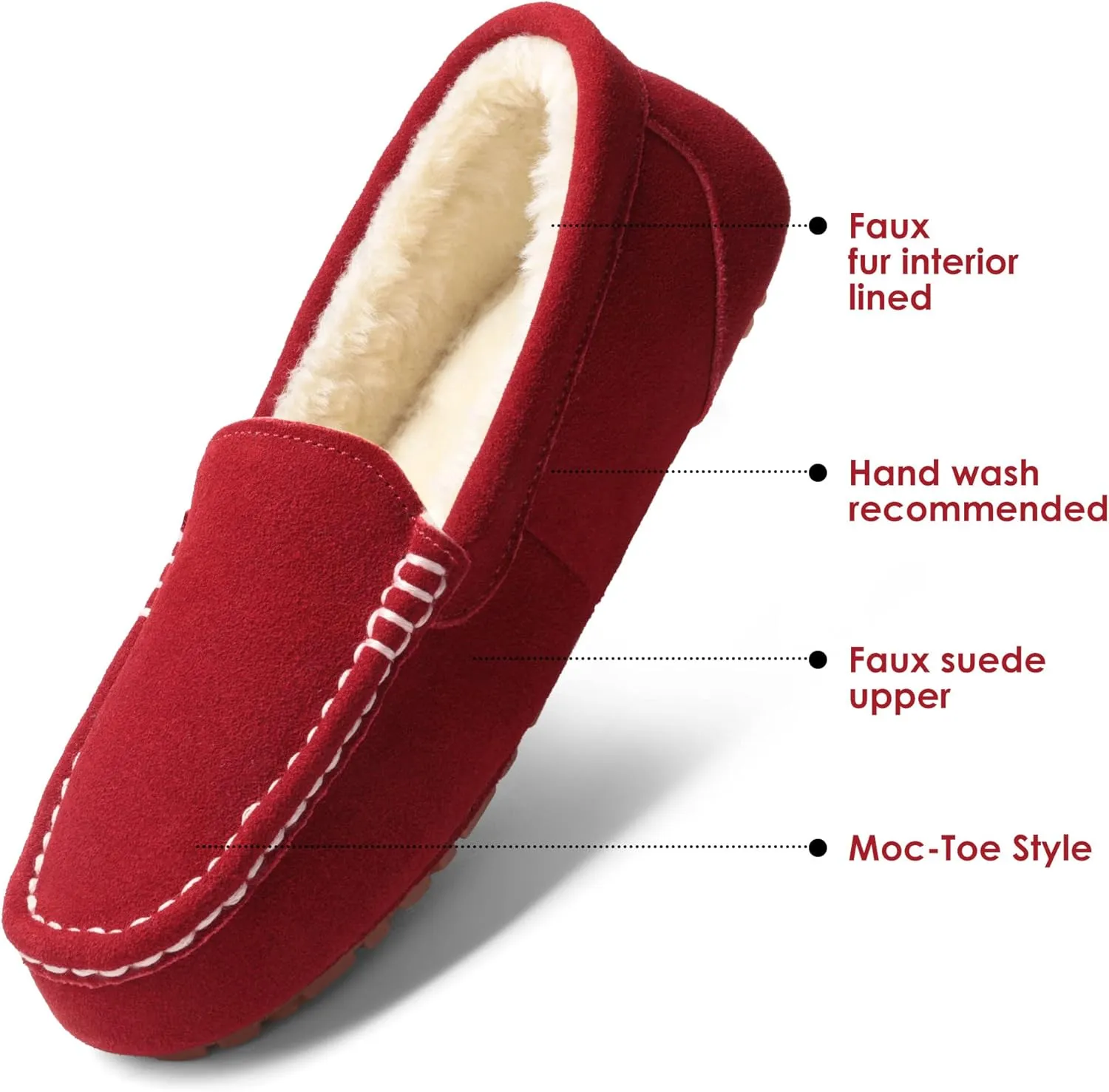 DREAM PAIRS Women's Fuzzy House Slippers Cozy Faux Fur Micro Suede Moccasins Slip on Loafer Shoes for Indoor and Outdoor