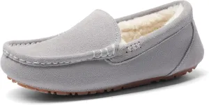 DREAM PAIRS Women's Fuzzy House Slippers Cozy Faux Fur Micro Suede Moccasins Slip on Loafer Shoes for Indoor and Outdoor